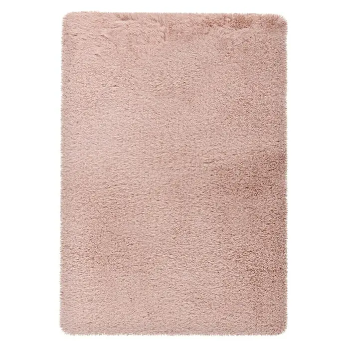 Badteppich Happy - 40 x 60 cm, Rosa, 100% Polyester - Weicher, rechteckiger, rosafarbener Teppich mit langem Flor für ein gemütliches Ambiente.
