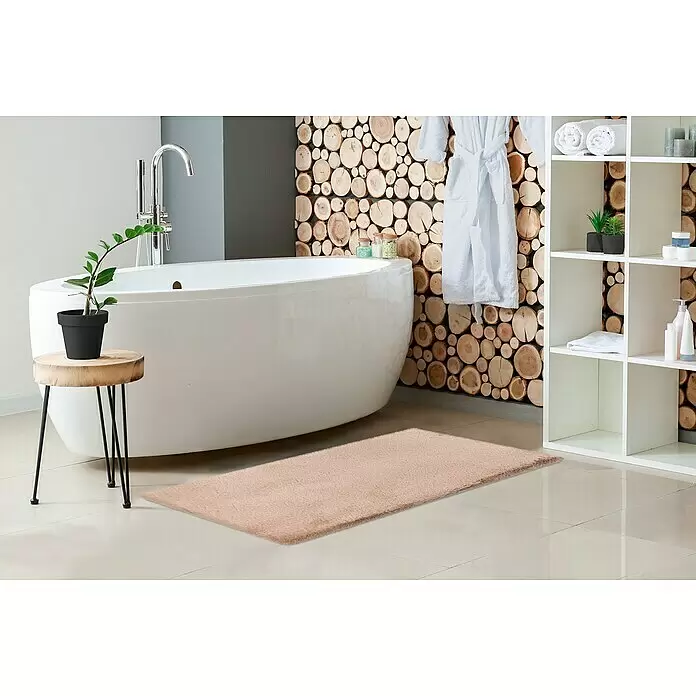 Badteppich Happy - 50 x 90 cm, Taupe, 100% Polyester - Stimmungsaufnahme