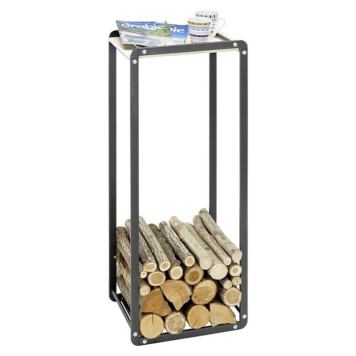 Holzregal Ike (L x B x H: 44,5 x 29,4 x 115 cm, Stahl, Schwarz) | BAUHAUS