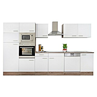 Respekta Küchenzeile KB340EYWMIGKE (Breite: 340 cm, Weiß, Mit Elektrogeräten)