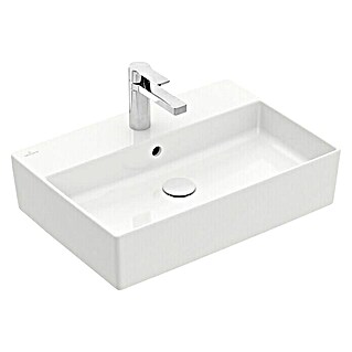 Villeroy & Boch Memento 2.0 Aufsatzwaschbecken (60 x 42 cm, Mit schmutzabweisender Glasur, Hahnloch: Mitte, Mit Überlauf, Weiß)