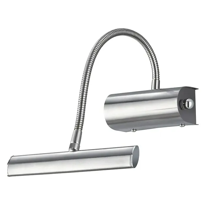 Trio Lighting Aplique LED para cuadros Curtis - 4 W, L x An x Al: 35 x 18 x 35 cm, Níquel, Blanco cálido - Elegante lámpara de cuadro cromada con brazo flexible, ideal para iluminar obras de arte. Diseño elegante e iluminación enfocada.