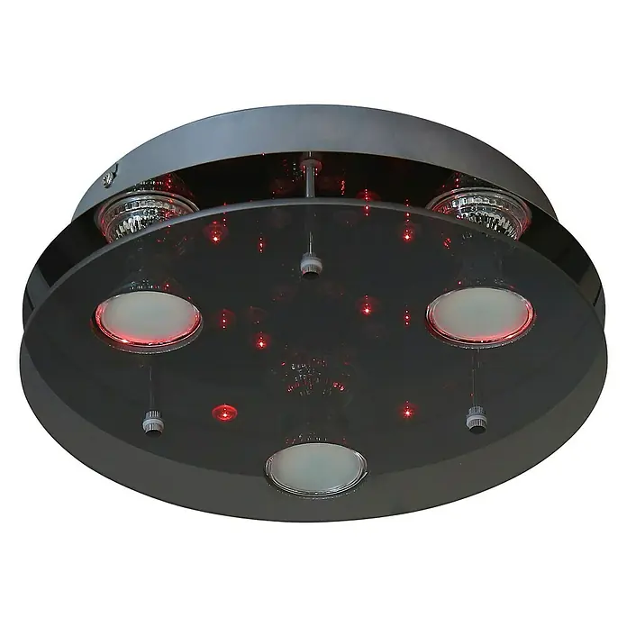 Tween Light Plafón LED redondo Susa - Negro - Lámpara de techo moderna con múltiples focos e iluminación roja decorativa. Diseño elegante para interiores con estilo.