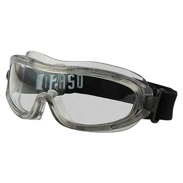 Gafas de seguridad LITE 20 - Transparente, Cinta de sujeción ancha - Gafas de seguridad con lentes transparentes y correa negra ajustable para una protección y comodidad óptimas.