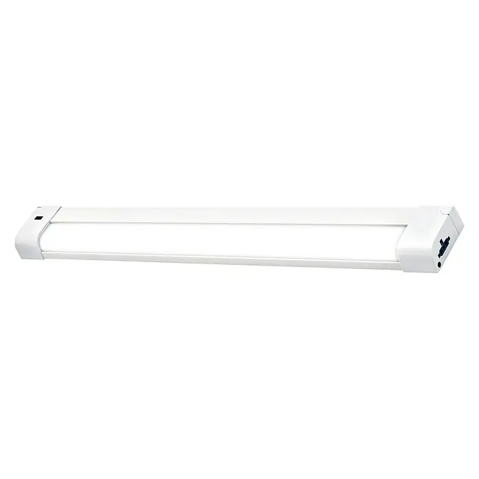 Luceco Lámpara LED bajo mueble Enlazada - 8 W, Largo: 45 cm, Blanco - Una luz LED blanca debajo del gabinete, perfecta para cocinas o áreas de trabajo. Proporciona una luz brillante y uniforme.