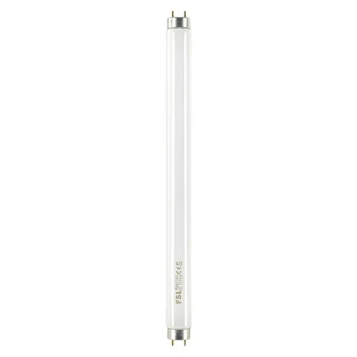 Coati Matainsectos eléctrico LED - Blanco - Una robusta lámpara fluorescente T5 blanca con dos pines en cada extremo, ideal para una iluminación brillante y eficiente en diversos entornos.