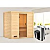 Karibu Massivholzsauna Selena (L x B x H: 145 x 195 x 187 cm, 3,6 kW Saunaofen mit integrierter Steuerung, Ohne Dachkranz) | BAUHAUS