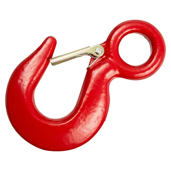 Conacord Karabinerhaken - Belastbarkeit: 1.000 kg - Roter Lasthaken mit Sicherung zur Verwendung mit Ketten, Drahtseilen und anderen Hebezeugen.