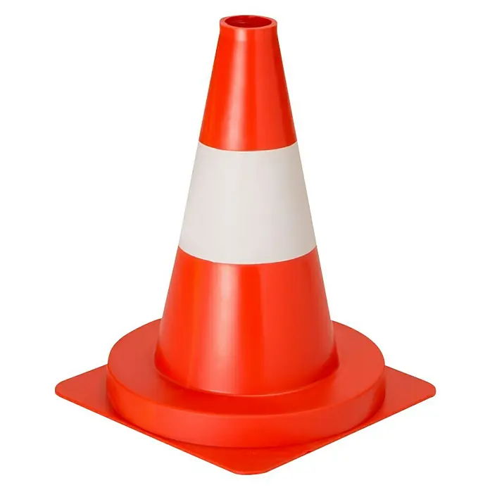Conacord Leitkegel - Höhe: 32 cm - Verkehrskegel in leuchtendem Orange und Weiß, ideal zur Absperrung von Baustellen und zur Lenkung des Verkehrs.