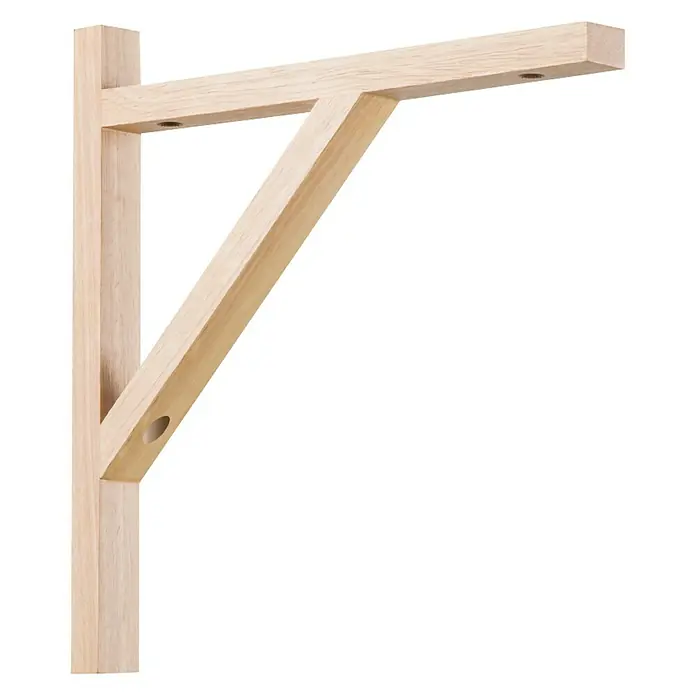 Home Sweet Home Wandhaken für Lampen - Braun, Holz, L x B x H: 29 x 2,7 x 29 cm - Nahaufnahme einer hölzernen Wandhalterung, ideal zur sicheren Befestigung von Regalen oder zur Dekoration Ihres Zuhauses.