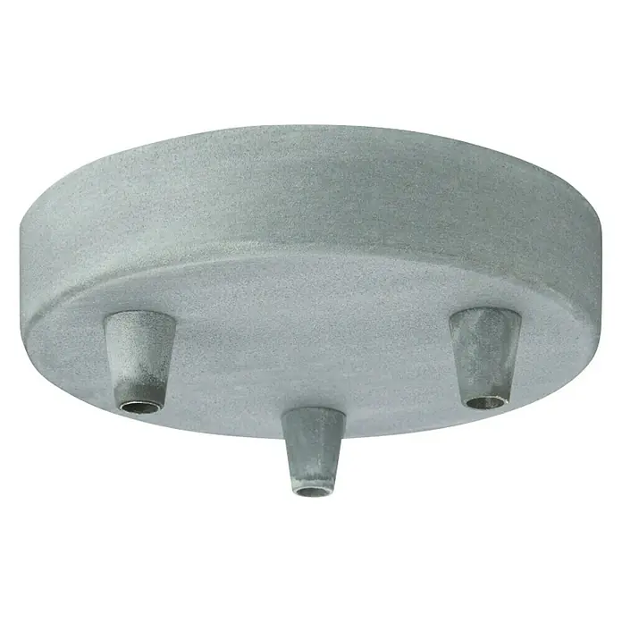 Home Sweet Home Lampenbaldachin - 3-fach, Beton, Metall, 12 cm - Graue Deckenleuchte mit drei Kegelförmigen Halterungen, ideal für moderne Innenräume. Das Design ist schlicht und funktional.
