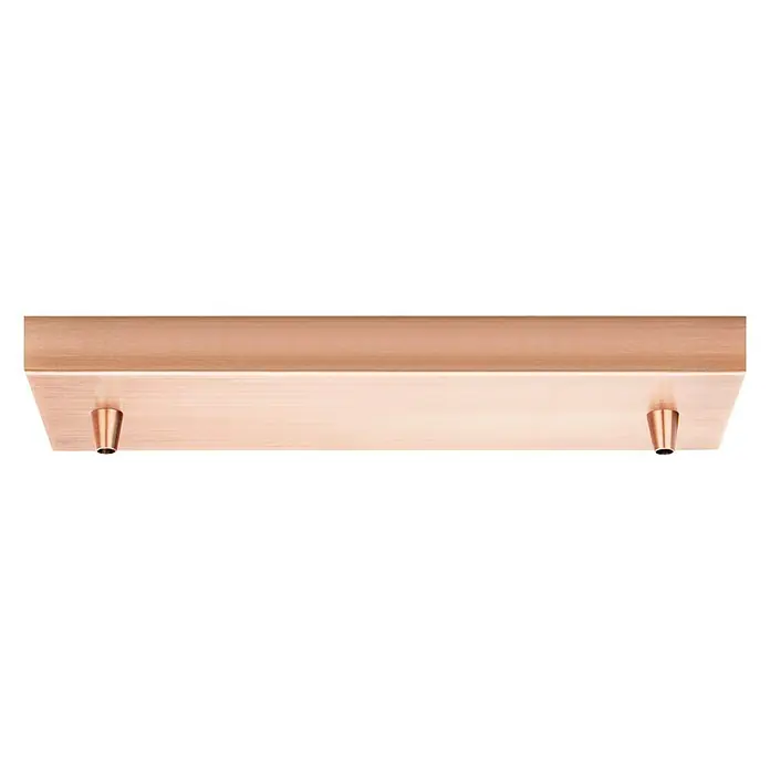 Home Sweet Home Lampenbaldachin - 2-fach, Kupfer, 9,5 x 30 cm - Eine elegante, kupferfarbene Deckenleuchte mit minimalistischem Design und zwei filigranen Befestigungselementen für stilvolle Beleuchtung.