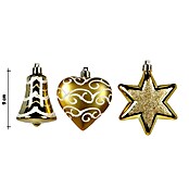 Christbaumschmuck (Gold, Kunststoff, Herz, 6 Stk.)