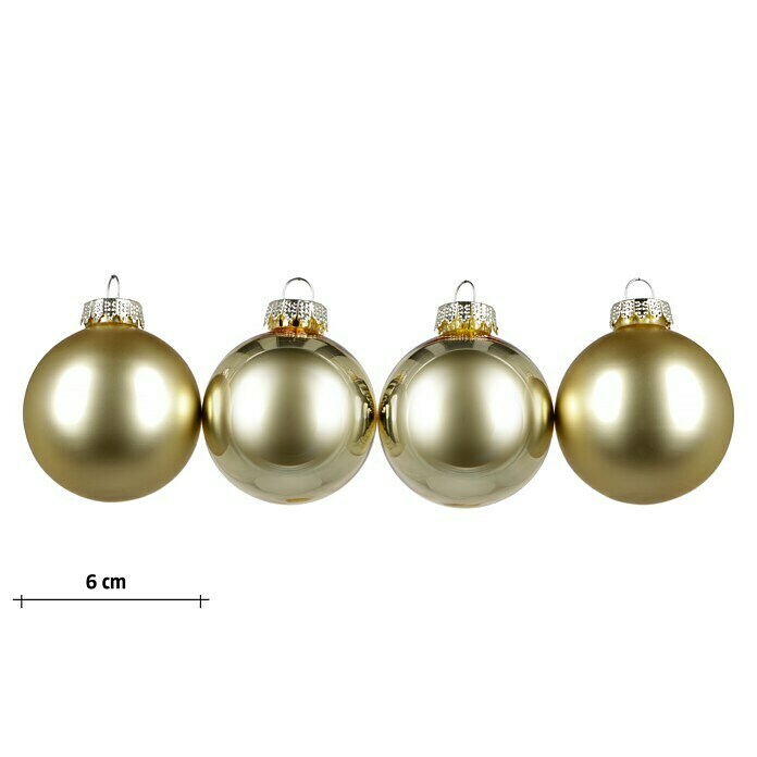 Christbaumkugel-Set (Gold, Glas, 24 Stk.) | BAUHAUS