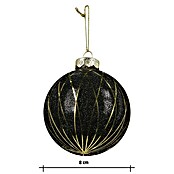 Christbaumkugel (Schwarz, Glas, Durchmesser: 8 cm)