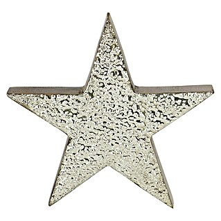 Dekoelement Stern (Holz, 20 cm, Silber)