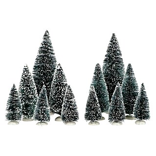 Deko-Set Weihnachtsbäume (Grün, Kunststoff, 12 Stk.)