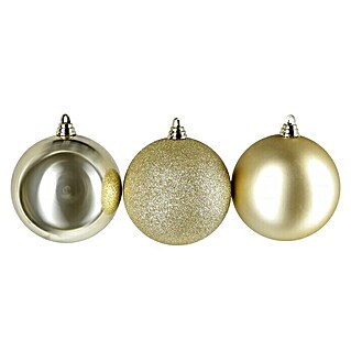 Christbaumkugel-Set (Gold, Kunststoff, Durchmesser: 15 cm, 3 Stk.)