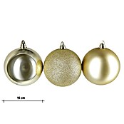 Christbaumkugel-Mix (Gold, Kunststoff, Durchmesser: 15 cm, 3 Stk.)