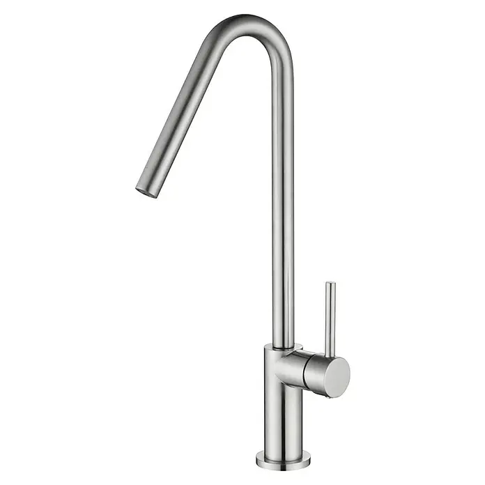 Grifo de cocina Sagitario - Cromo, Brillante - Elegante grifo de cocina de acero inoxidable cepillado con caño giratorio y maneta única para cocinas modernas.