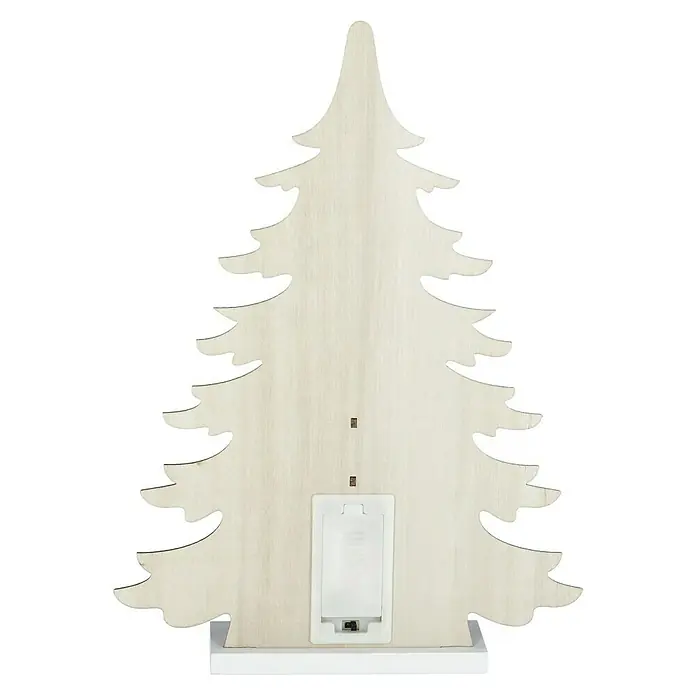 Tween Light Luz LED navideña - 25,5 x 5 x 35 cm, Oro, Funciona con pilas, LED - Árbol de Navidad de madera con iluminación LED para decoraciones festivas, perfecto para las fiestas. Añade un ambiente festivo a cualquier hogar.
