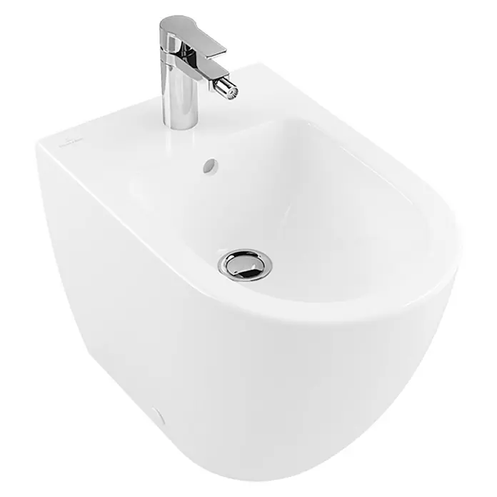 Villeroy & Boch Subway 2.0 Stand-Bidet - 37 x 56 cm, Weiß, Keramik, Ohne Spezialglasur - Weißes Villeroy & Boch Wand-Bidet mit Armatur. Elegantes Design für moderne Badezimmer mit hochwertiger Verarbeitung.