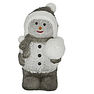 LED figura decorativa Muñeco de Nieve (Para exterior, Fibra acrílica, Altura: 31 cm)