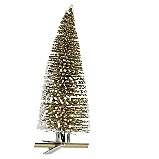Dekoelement Mini Baum mit Clip (Gold, Kunststoff, Höhe: 13 cm)
