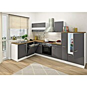 Respekta Cocina esquinera (172 x 310 cm, Con dispositivos eléctricos, Gris)