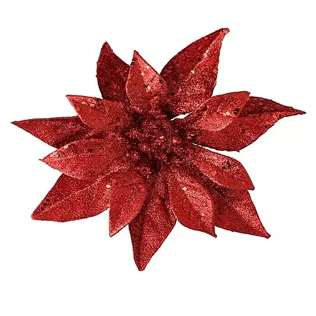 Dekoblüten Weihnachtsstern mit Clip