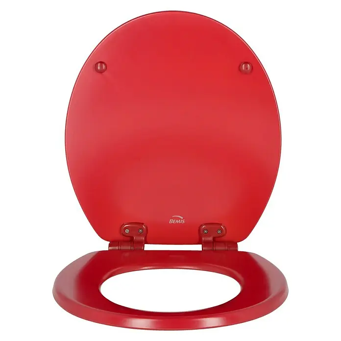 Poseidon WC-Sitz Seattle - Holz, Rot, Mit Absenkautomatik - Ein roter BEMIS Toilettensitz, der durch sein auffälliges Design und seine hochwertige Verarbeitung besticht. Ideal für farbenfrohe Badezimmer.