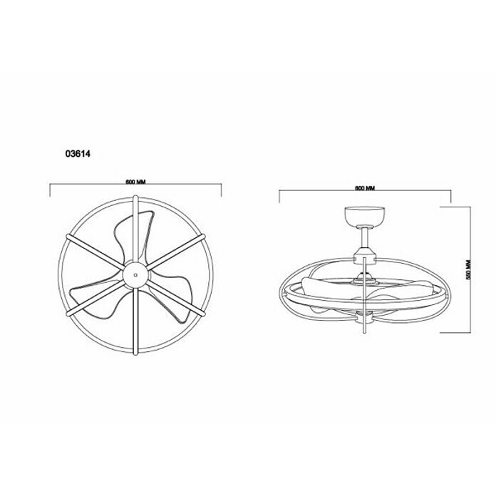 Globo DeckenventilatorDurchmesser: 64 cm, Coffee, 50 W Detail Shot