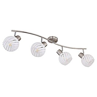 Globo Deckenstrahler Willy (160 W, L x B x H: 80 x 19 x 19 cm, Nickel matt/Klar/Weiß, E27)