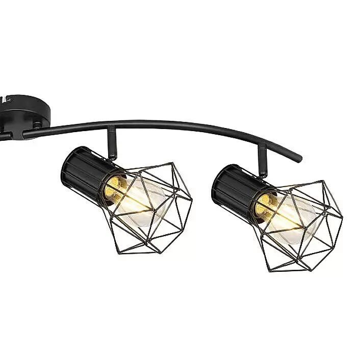 Globo Deckenstrahler - 40 W, L x B x H: 80 x 22,5 x 19 cm, Schwarz, E27 - Detailaufnahme