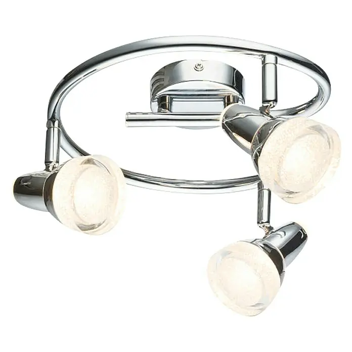 Globo LED-Deckenstrahler - 12 W, Chrom, Warmweiß - Moderne Chrom-Deckenleuchte mit drei verstellbaren Strahlern für eine flexible Beleuchtungslösung in jedem Raum. Elegantes Design mit hellem Licht.