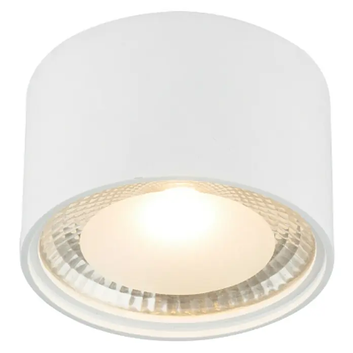 Globo LED-Deckenleuchte rund Serena - 12 W, Ø x H: 113 mm x 8 cm, Weiß, Klar, Warmweiß - Weiße LED-Deckenleuchte mit warmweißem Licht. Die Leuchte hat ein zylindrisches Design und sorgt für angenehme Beleuchtung im Raum.
