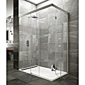 GME Mampara de ducha esquinera Tandem (L x An x Al: 70 x 70 x 195 cm, Anodizado, 6 mm, Plata brillo)