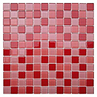 Baldosa de mosaico Murano (30 x 30 cm, Rojo, Brillante)
