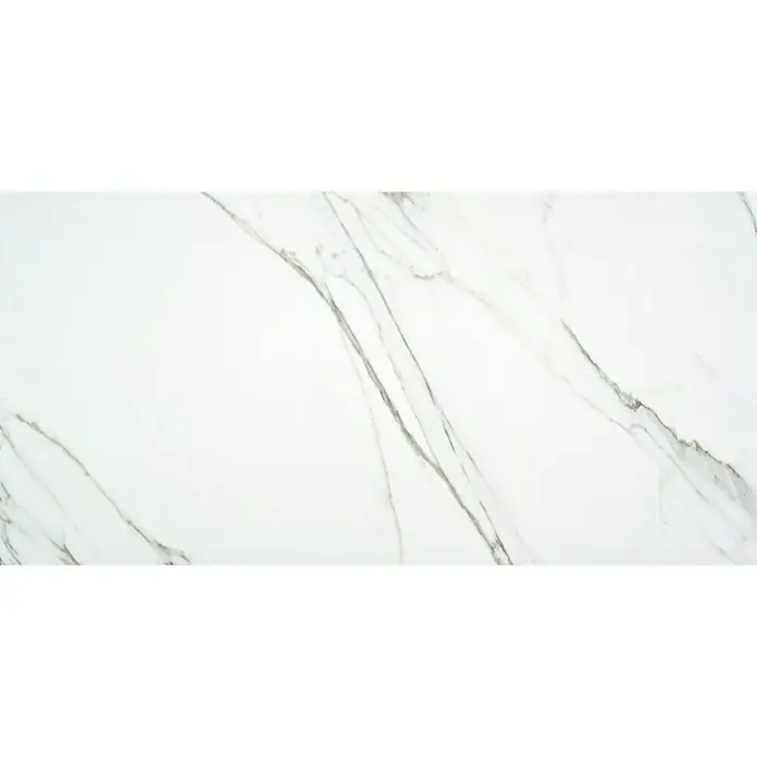 BHS Showroom Pavimento porcelánico Aston - 120 x 60 cm, Blanco, Rectificado - Elegante baldosa de mármol con delicadas vetas grises, que añade un toque de lujo a cualquier habitación. Ideal para suelos y paredes con estilo.