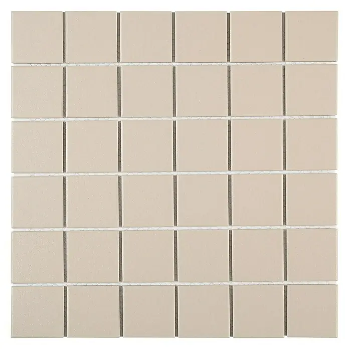 Malla mosaico Tecniq - 30 x 30 cm, Beige, Mate - Azulejos de mosaico cuadrados beige para un diseño elegante y moderno en cualquier habitación, perfectos para paredes o suelos.
