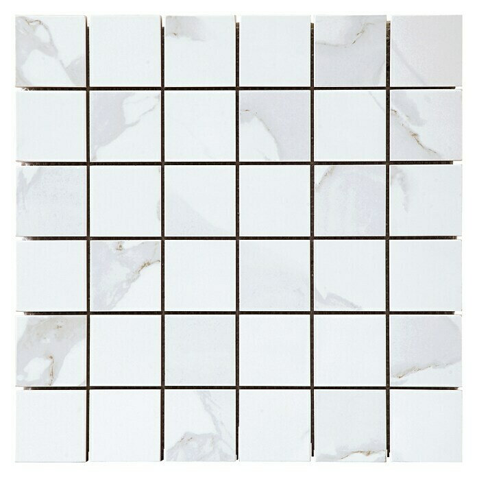 Baldosa de mosaico Calacatta (30 x 30 cm, Blanco)