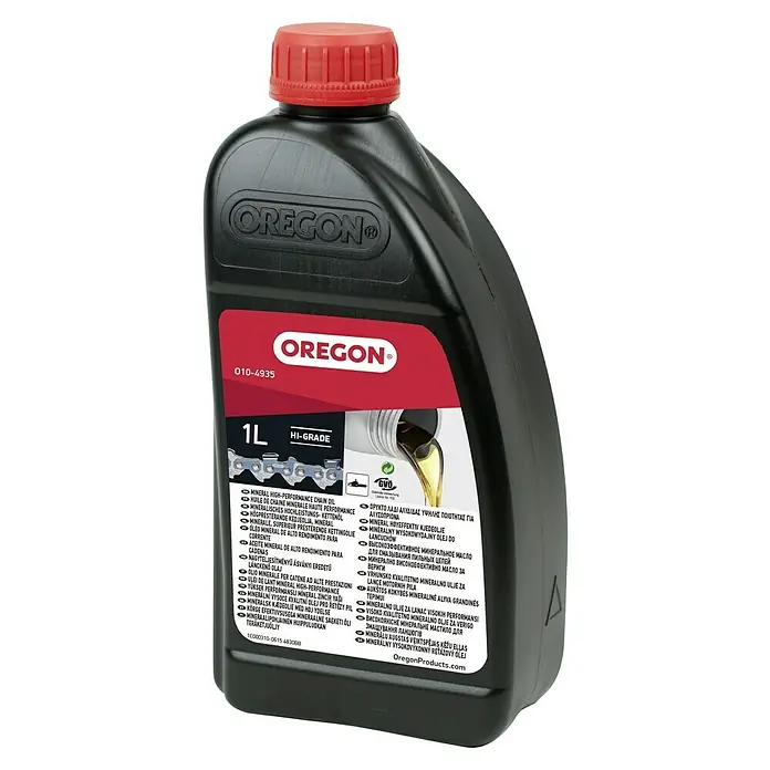 Oregon Aceite para cadena - 1 l - Aceite para cadena de alto rendimiento Oregon: Aceite mineral para motosierras, que garantiza una lubricación óptima y una larga vida útil de la cadena.