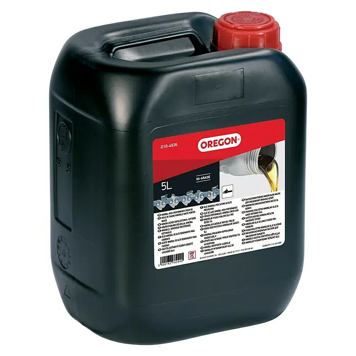 Oregon Aceite para cadena - 5 l - Garrafa Oregon de 5L con aceite mineral de alta calidad para la lubricación de cadenas de motosierras.\n