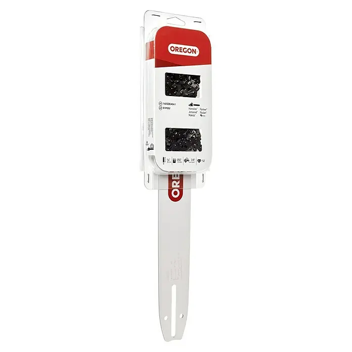 Oregon Ersatz-Schwert Set - Schwertlänge: 35 cm - Eine neue Oregon-Kettensäge mit 35 cm Länge, 1,3 mm Nutbreite und 3/8 Zoll Teilung. Ideal für kleine bis mittelgroße Sägearbeiten.