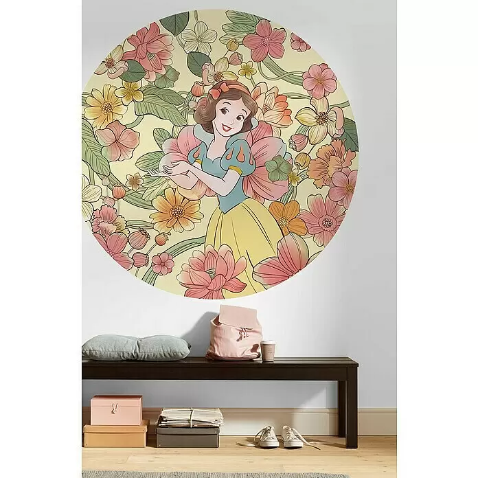 Komar Dots Fototapete rund Snow White Endless Summer - 125 cm, Selbstklebend - Stimmungsaufnahme