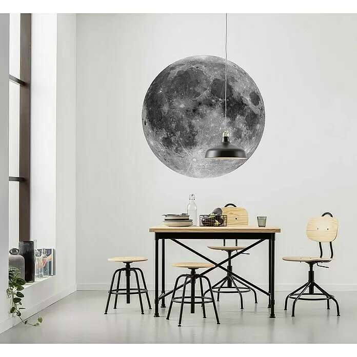 Komar Dots Fototapete rund Moon - 125 cm, Selbstklebend - Stimmungsaufnahme
