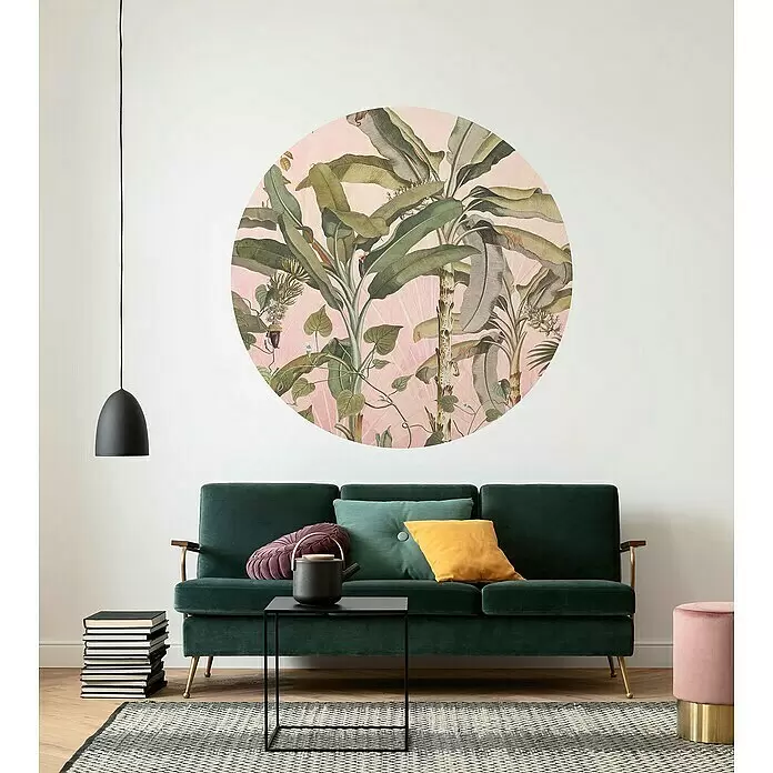 Komar Dots Fototapete rund Botany - 125 cm, Selbstklebend - Stimmungsaufnahme