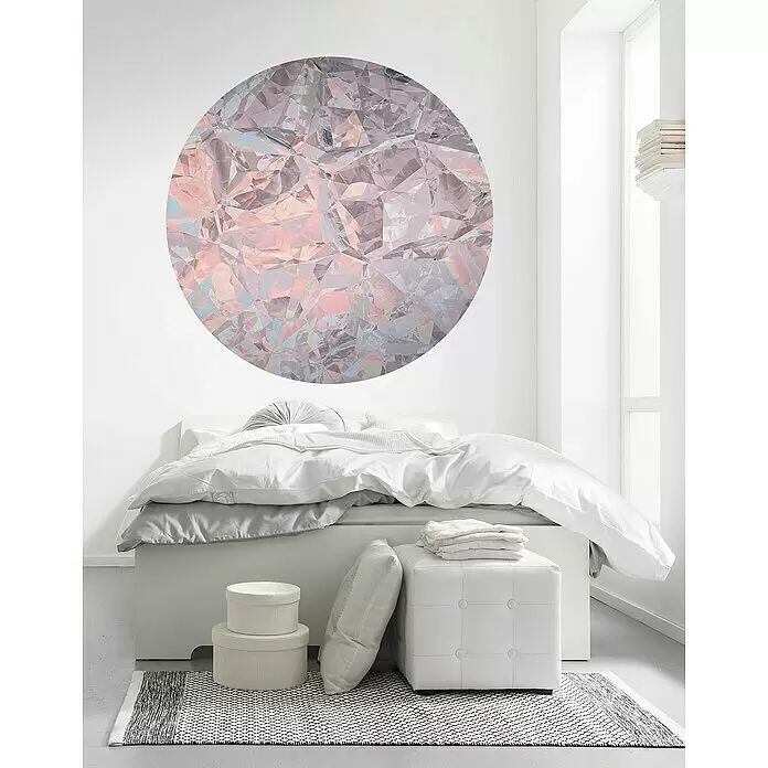 Komar Dots Fototapete rund Glossy Crystals - 125 cm, Selbstklebend - Stimmungsaufnahme