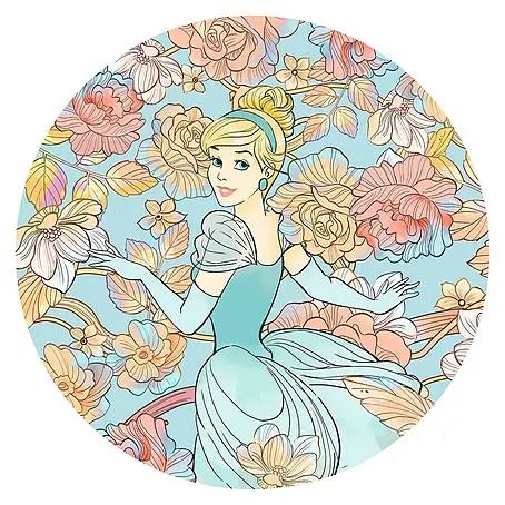 Komar Dots Fototapete rund Cinderella Pastel Dreams