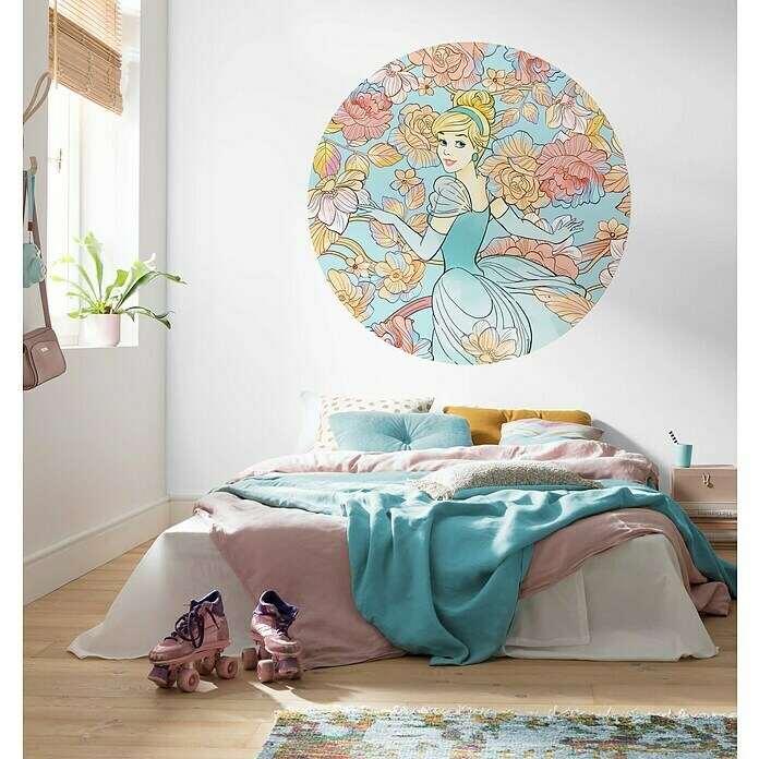 (125 cm, Dots Cinderella rund Komar BAUHAUS Selbstklebend) Fototapete Dreams | Pastel